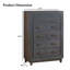 Commode haute Biom, 5 tiroirs, bois franc brun anthracite