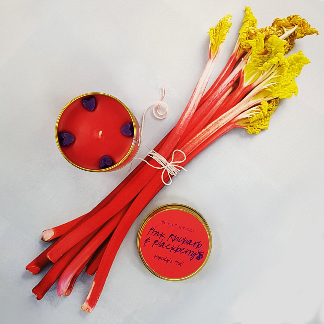 Pink Rhubarb & Blackberry Scented Jar Candle