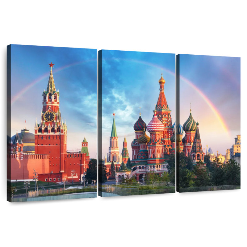 Kremlin et place rouge de Moscou, H 20 po x l 33 po