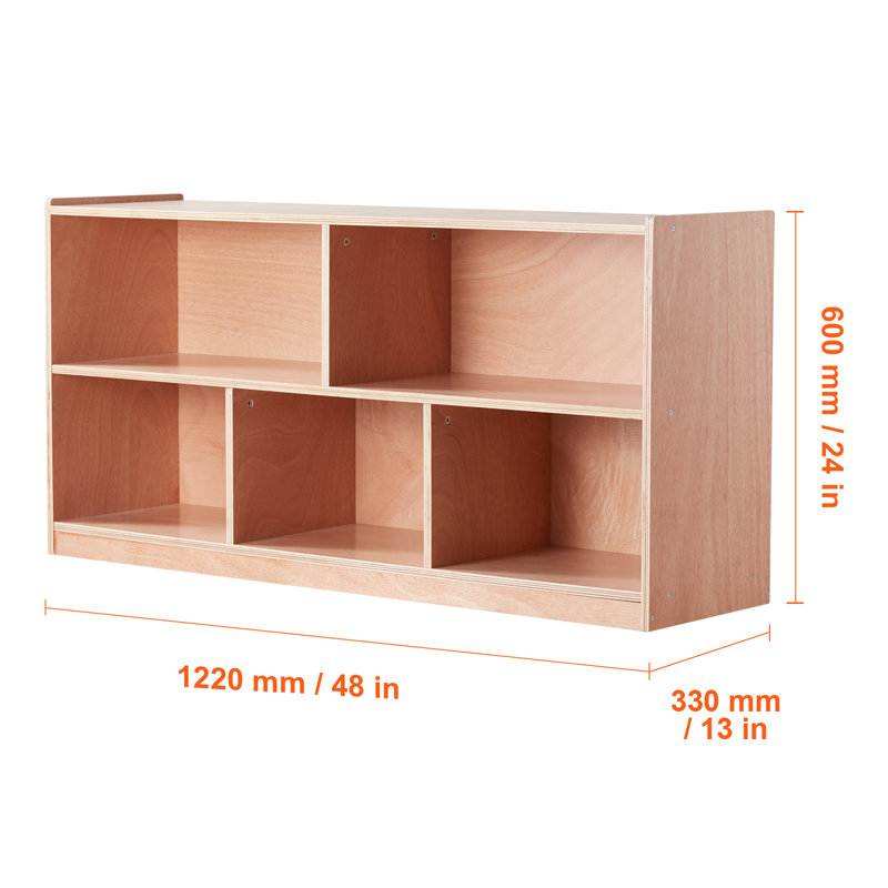Brown Wooden Kids Toy Storage Organizer with Cubes