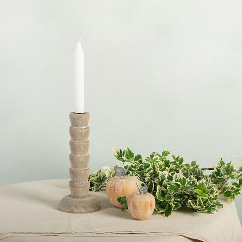 Bougeoir de table en bois, H 9 po x l 4 po x P 4 po