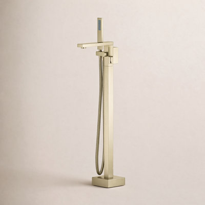 Cube Freestanding Tub Faucet with Diverter