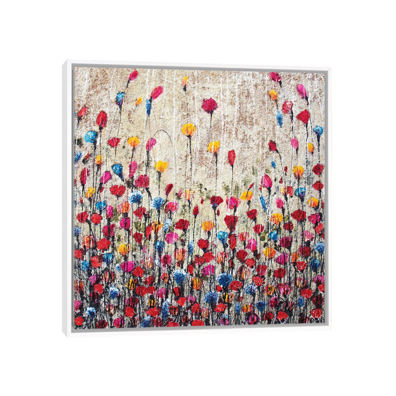 Here's Where the Party's at 1 Piece Painting on Canvas, 66.04 cm H x 66.04 cm W, White Framed