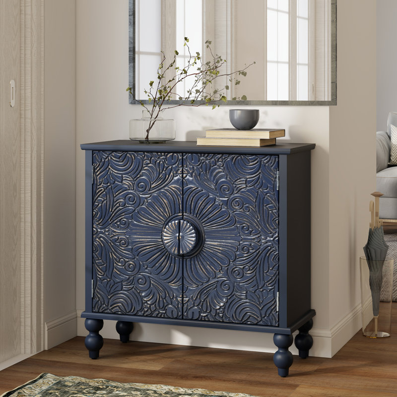 31.5" Sideboard with Solid Wood Legs, Blue