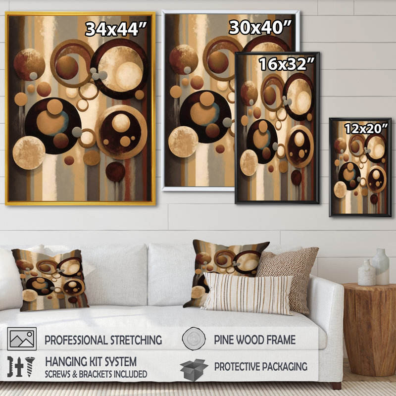 Aged Barrel Universes VI - Abstract Canvas Wall Art, 30" W x 40" H, Black Floater Framed
