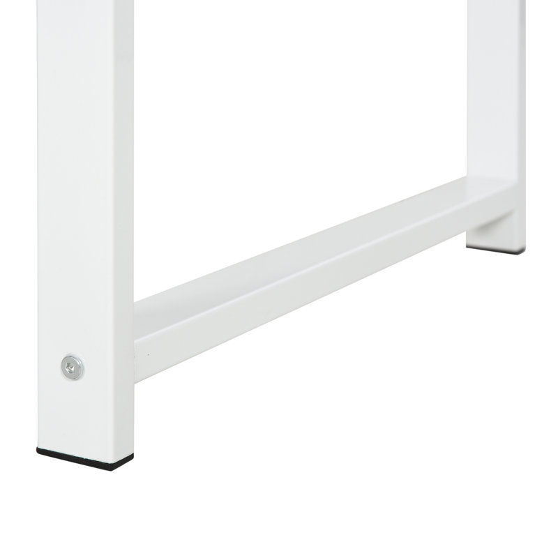 Belkys Metal Base Writing Desk, Natural/White