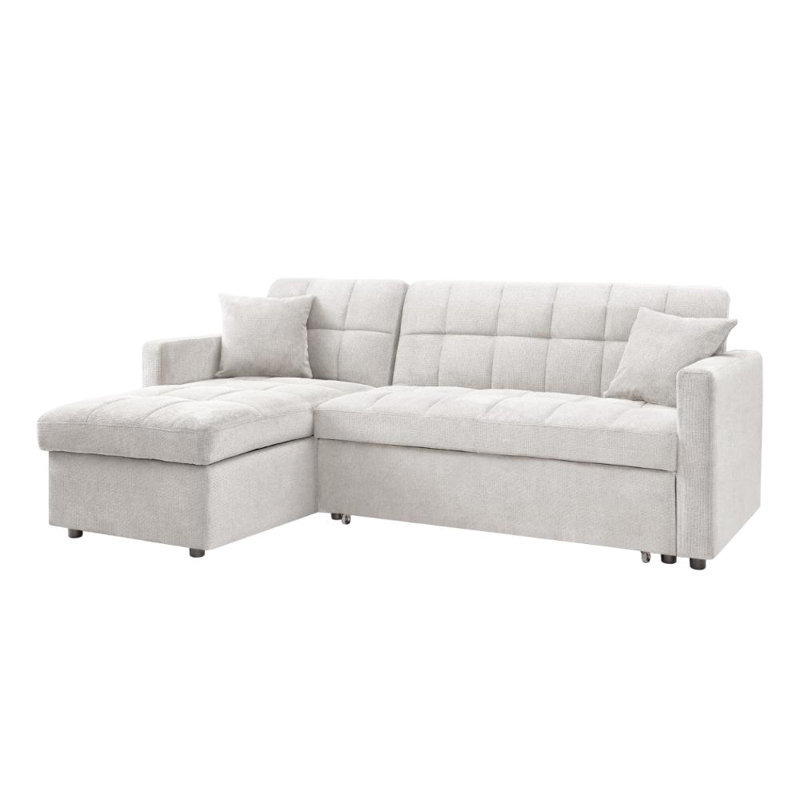 Harriet 3 Seater Sofa Bed, White Linen