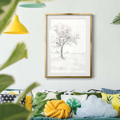 Vintage Sketch X -Framed Print