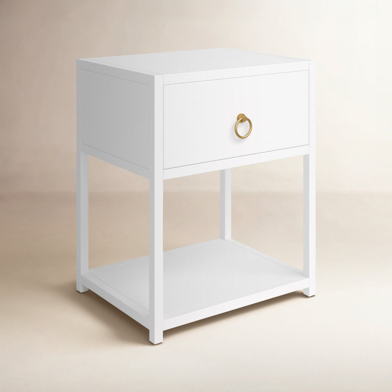 Elin 1-Drawer Nightstand, White