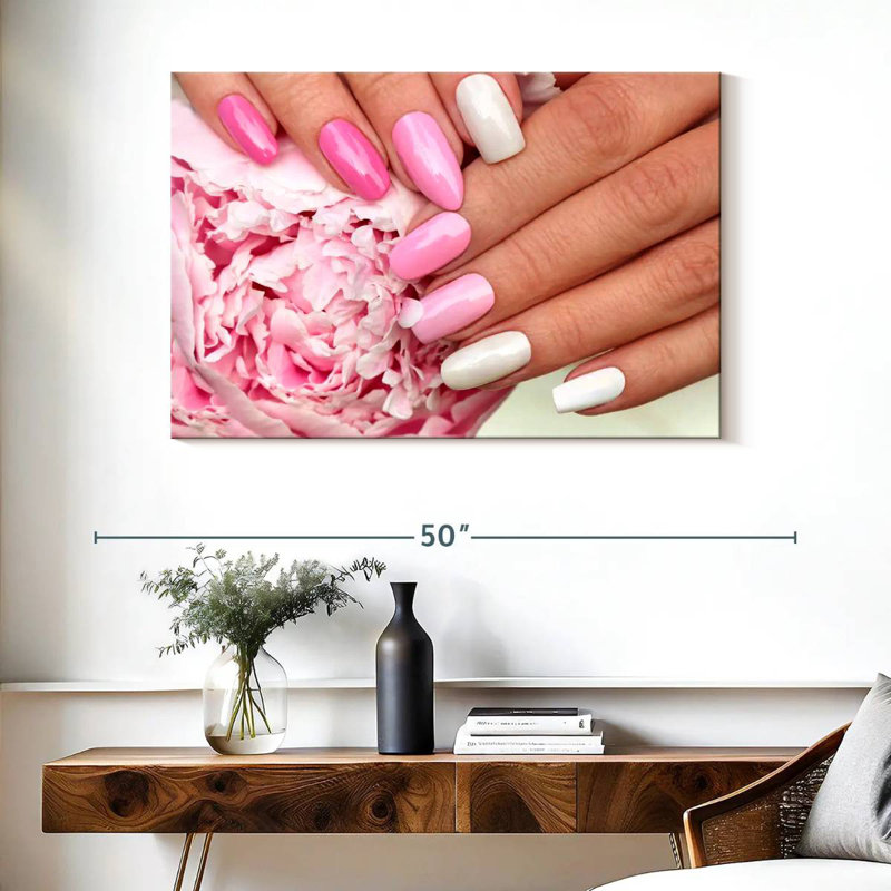 Shuttleworth Pink Peony Nails, 26" H x 39" W