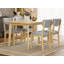 Ensemble de salle à manger rustique 5 pièces - 1 table en bois massif + 4 chaises rembourrées pour la cuisine et la salle à manger-1423881680