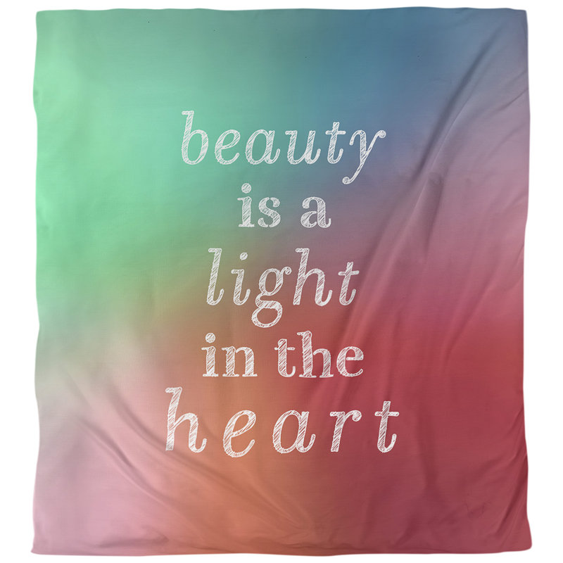 Housse de couette simple Beauty Inspirational Quote, Housse de couette pour grand lit, Rouge / vert