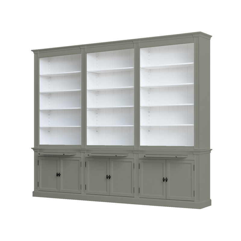 Bodee 240cm H x 300cm W Library Bookcase, Grey
