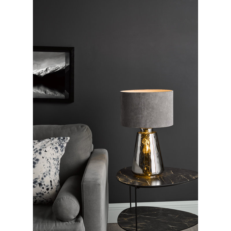 Wycliffe Table Lamp Smoked Glass With Shade
