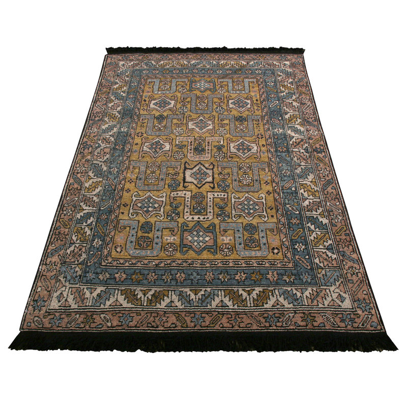 Burano Hand Knotted Wool Geometric Area Rug, Rectangle 10' x 14'