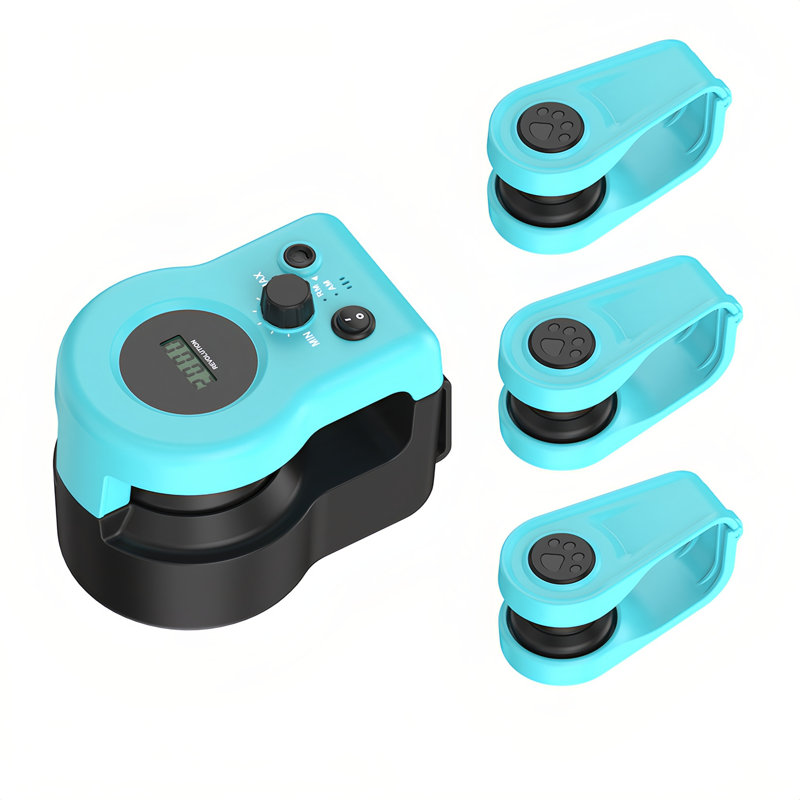 Jouet de chasse interactif pour chat avec télécommande - système de piste de chasse automatique de 6,3 po, vitesse réglable de 1500 à 3000 tr / min, corde de bricolage de 60 m, son de souris, 2000 mah rechargeable, pour chats d'intérieur (bleu / noir)
