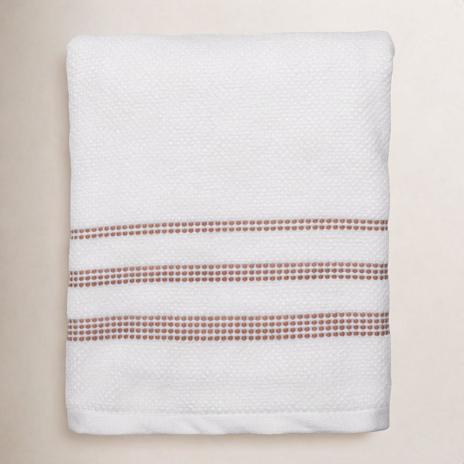 Balser Striped Cotton Bath Towel, Brown