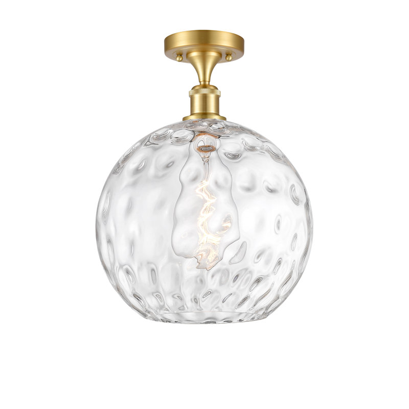 Plafonnier semi-encastré 1 lumière 8 po Cindi, Ampoule non incluse, H 17 po x l 12 po x P 12 po, Or satiné