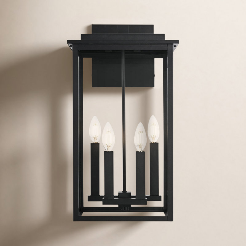 Ohara 11 inch Outdoor Wall Sconce in Black