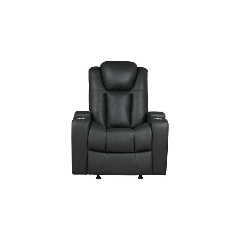 Fauteuil inclinable électrique avec porte-gobelets, noir, Black