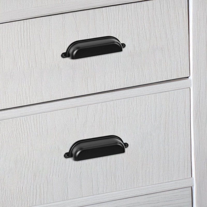 Ensemble de 2 poignées de tiroir Lumi Home Furnishings, 3 3/4", Noir mat