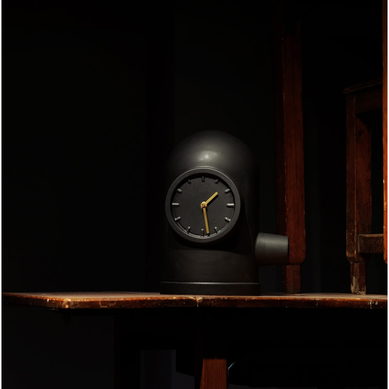 Base Table Clock Black, Black