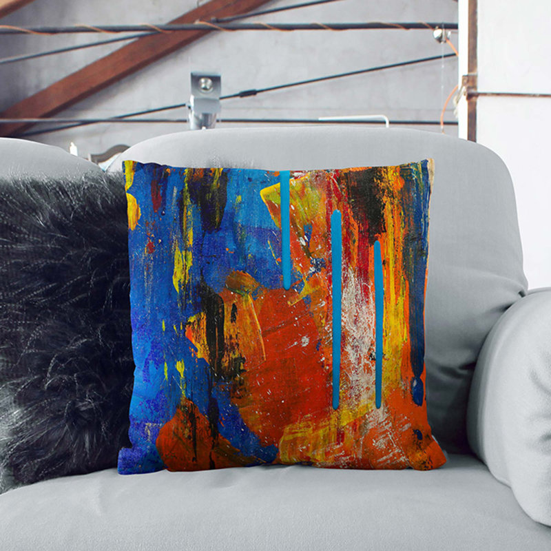Abstract Square Throw Cushion, Black, 55 x 55 cm