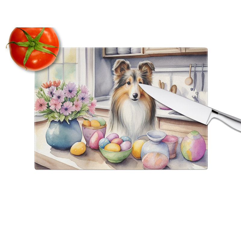 Planche à découper en verre Decorating Sheltie