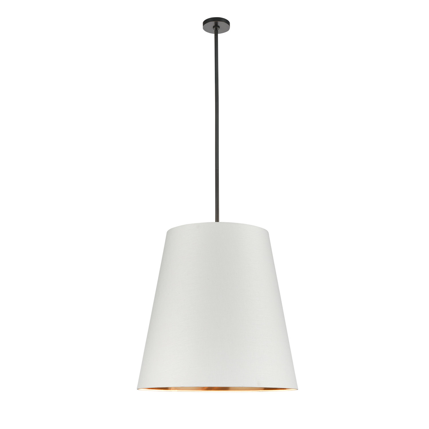 3 Light Steel Pendant, Black, White, 71.76" H x 24.88" W x 24.88" D