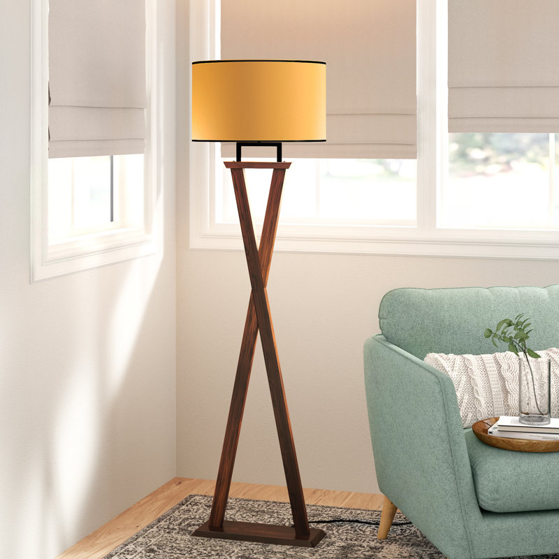 Lampe sur pied 66 "Edward, Moutarde