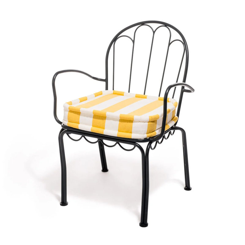 Al Fresco Outdoor Dining Chair, Yellow/White
