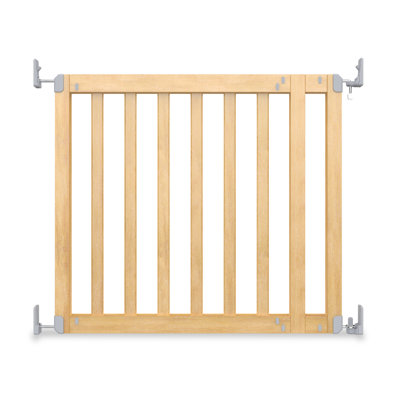 Ingenuity The Doorway 36S Series Custom Collection, Safety Pet and Baby Gate, 30"-36" Wide, 28" Tall, Pressure or Hardware Mounted, Install Wall to Wall in Doorway – Natural Wood Panels Ready for Paint or Stain