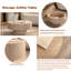 Table basse ronde avec rangement en panneau de fibres à densité moyenne beige Travertine, table de cocktail dissimulée amovible à tambour, table d'appoint à piédestal Wabi-Sabi pour salon, facile à assembler