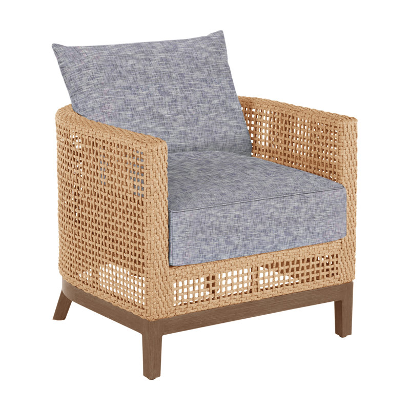 Peninsula Barrel Chair - Light Raffia/Sandalwood, Light Raffia/Natural Sandalwood, Snow Sunbrella® Linen