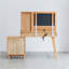 Commode Commode de table 100% chêne massif plateau de table commode accessoires de commode compacte largeur de rangement 90 cm tiroir de rangement naturel bois naturel