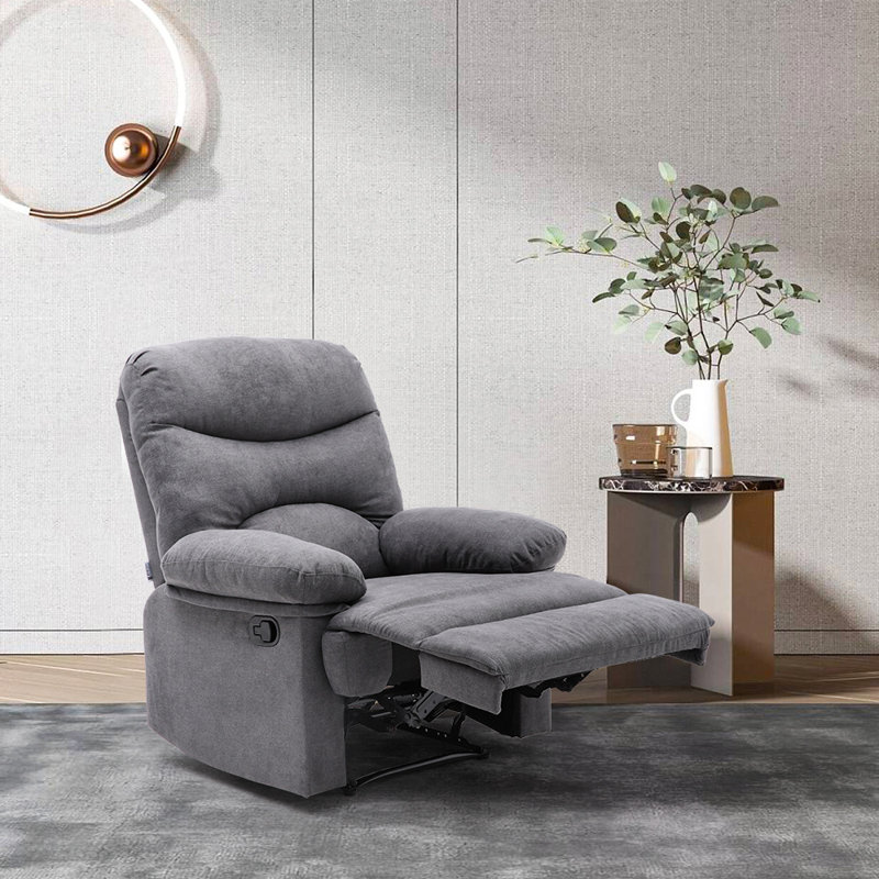 Velvet Manual Swivel Recliner