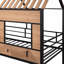 Lit mezzanine simple en métal avec toit, fenêtre, garde-corps et échelle noir