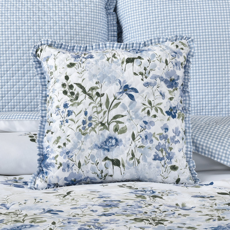 Coussin décoratif carré 16 po Kourtney - bleu