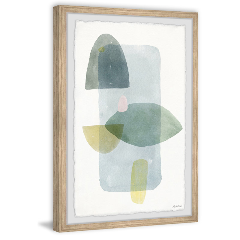 Green Shapes - Single Picture Frame Painting, 30 cm H x 20 cm W x 3.81cm D