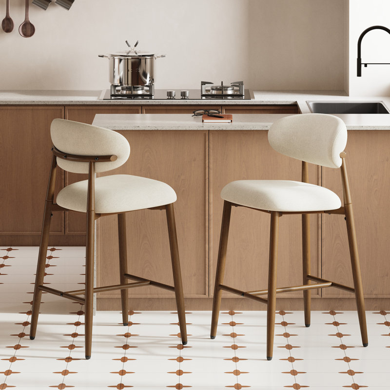 Tabouret de comptoir rembourré Westhampton, 2, Beige