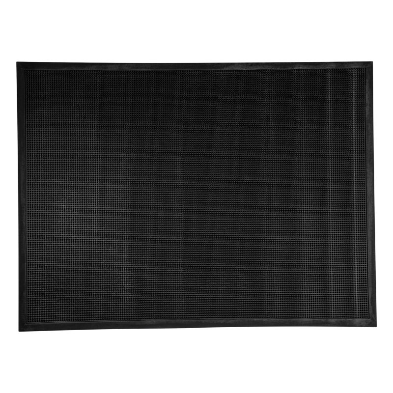 Tapis de sol antidérapant 48 po x 36 po, 1 tapis de cuisine d'intérieur - Usage intensif, pour maison, bureau ou restaurant, tapis d'entrée en caoutchouc noir, profil bas, facile à nettoyer
