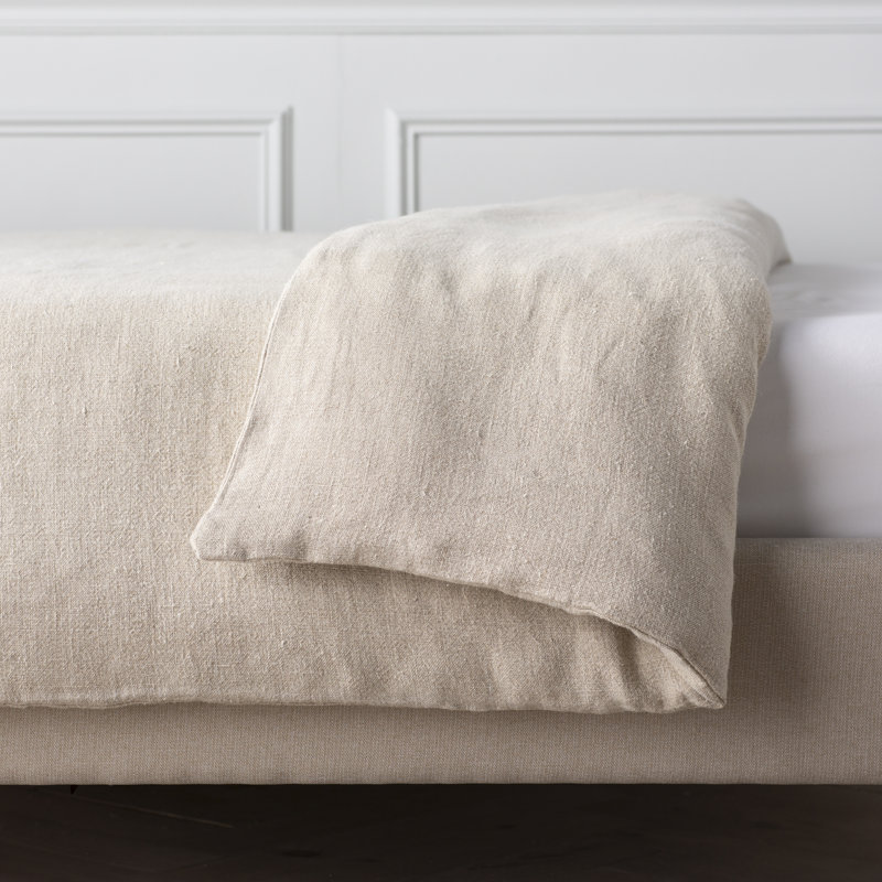 Stone Washed Linen Duvet Cover, King Duvet Cover, Tan