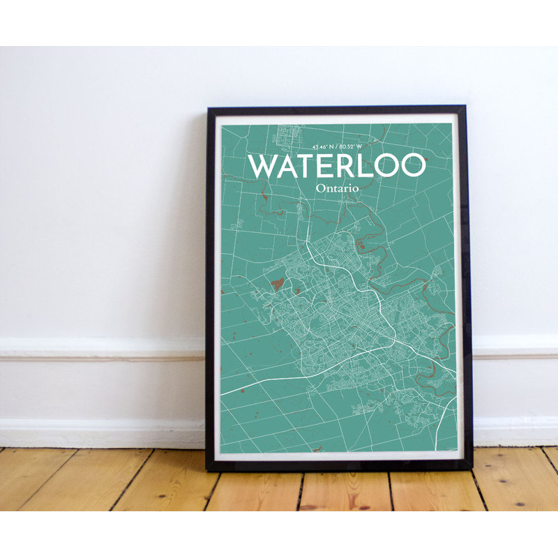 Waterloo City Map - No Frame Print, 70cm H x 50cm W