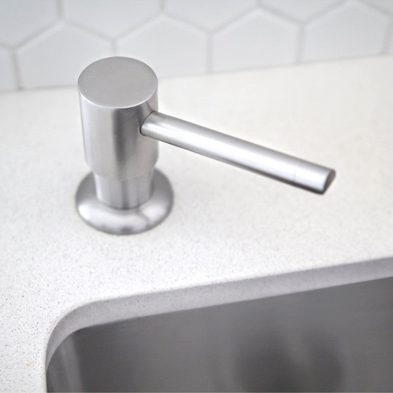 STYLISH 240 ml Stainless Steel Kitchen Sink Soap Dispenser, Brushed Nickel