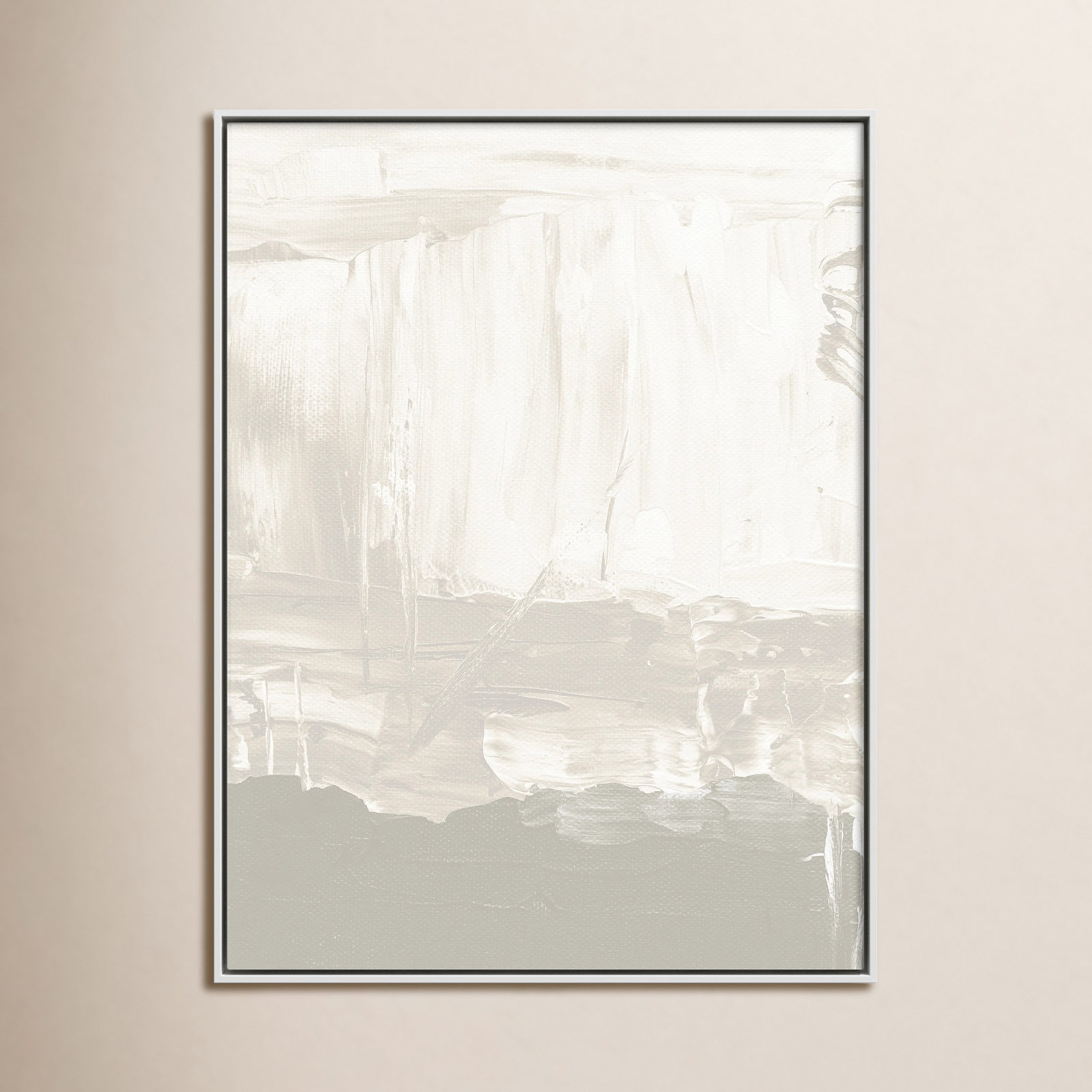 Albie "Taupe Abstract" Print, 41.5" H x 31.5" W, White