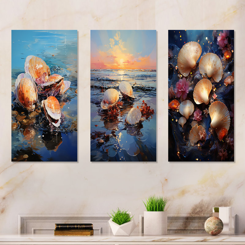 Coups de pinceau audacieux sur la plage, Toile tendue, H 28 po x l 36 po