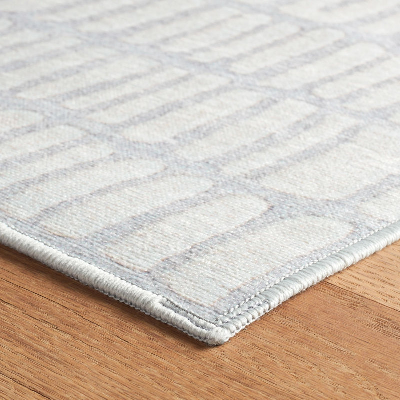Roark Ivory Machine Washable Rug, Rectangle 4' x 6'