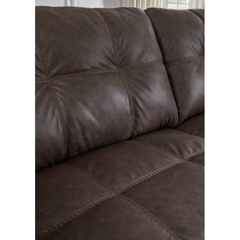 Canapé modulaire 2 pièces avec méridienne Barlin Mills, Gris, Orienté à droite