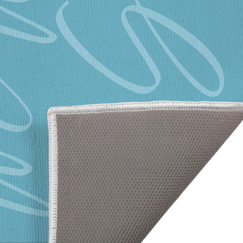 Tapis d'entrée In the meadow, Bleu, 21" W x 34" L