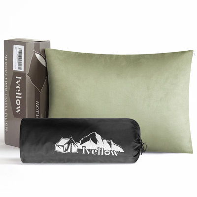 Portable Shredded Memory Foam Outdoor Pillow with Travel Bag